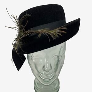 Peachbloom Velour Union Made Swagger Black with Vintage‎ Hat Box